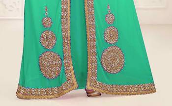 Sea Green color Full Sleeves Handmade Moroccan Kaftan 3
