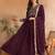 Burgundy color georgette embroidered fancy kurta with dupatta