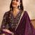 Burgundy color georgette embroidered fancy kurta with dupatta