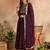 Burgundy color georgette embroidered fancy kurta with dupatta