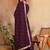 Burgundy color georgette embroidered fancy kurta with dupatta