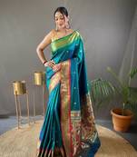 Rama Ganga Jamuna Border In Combination With Paithani Weaving Sarees Woth Elegant Rich Pallu And Blouse