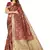 Women's Maroon Kota Lichi Golden Zari Ethnic Motif Banarasi Contemporary Woven Design Saree With Running Blouse Piece