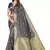 Women's Navy Blue Kota Lichi Golden Zari Ethnic Motif Banarasi Contemporary Woven Design Saree With Running Blouse Piece