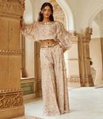 Beige printed palazzo set
