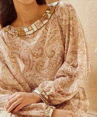 Beige printed palazzo set 4