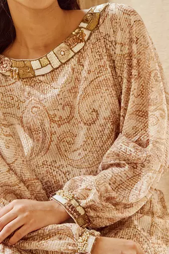 Beige printed palazzo set