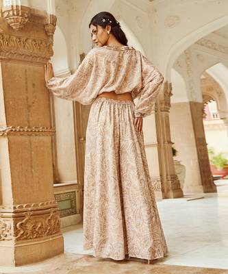 Beige printed palazzo set 5