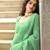Parrot Colour Soft Georgette Plating Saree With Embroidery Blouse