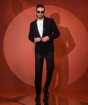 Black stretch blazer set 3