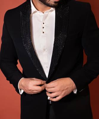 Black stretch blazer set 5