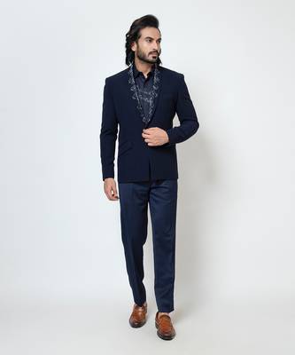 Dark blue electric blazer set 2