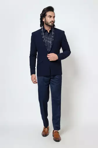 Dark blue electric blazer set