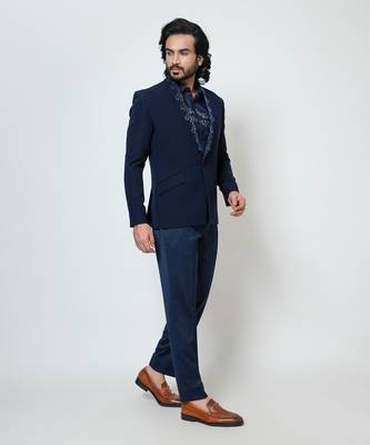 Dark blue electric blazer set 3