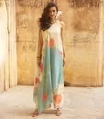 Multicolor Silk Tunic Set