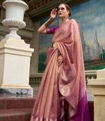 Purple Designer Weaving Tissue Saree With Blouse