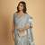 Grey plain linen saree with blouse