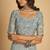 Grey plain linen saree with blouse