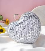Silver lovestruck clutch