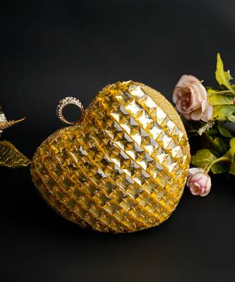 Gold cupid citrine clutch 1