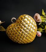 Gold cupid citrine clutch