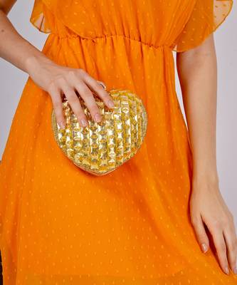 Gold cupid citrine clutch 2