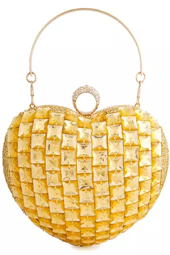 Gold cupid citrine clutch