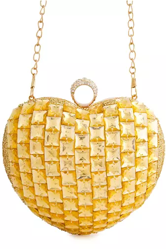 Gold cupid citrine clutch