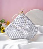 Silver dazzling diamond clutch