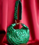 Green emerald glow purse