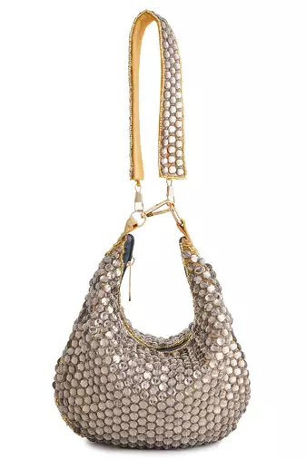 Brown smoky quartz purse