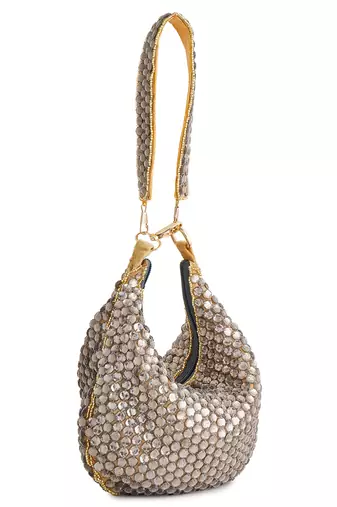 Brown smoky quartz purse