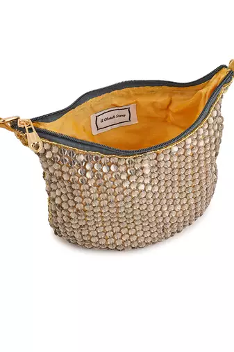 Brown smoky quartz purse