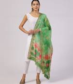 Digital print orgenza sequnce work dupatta for women and girls to wear on gown chaniya choli kurti etc