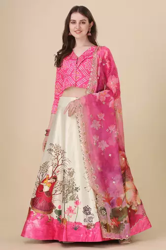 Digital print orgenza sequnce work dupatta for women and girls to wear on gown chaniya choli kurti etc