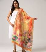Digital print orgenza sequnce work dupatta for women and girls to wear on gown chaniya choli kurti etc