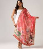 Digital print orgenza sequnce work dupatta for women and girls to wear on gown chaniya choli kurti etc