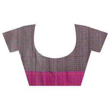 Aishani Collection Woven Mercerise Pure Cotton Kulo Motif Handloom Saree with bp(Black, Multicolor)  5