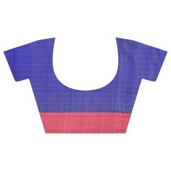 Aishani Collection Woven Mercerise Pure Cotton Buta Work Handloom Saree  with bp(Blue, Multicolor)  6