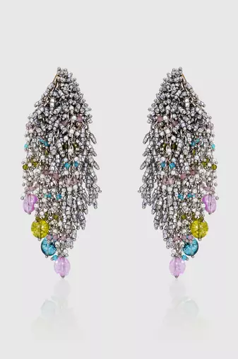 Multicolor nebula glitter earrings