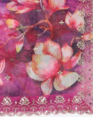 Digital print orgenza sequnce work dupatta for women and girls to wear on gown chaniya choli kurti etc 5
