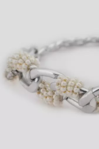 Silver snowflake link bracelet