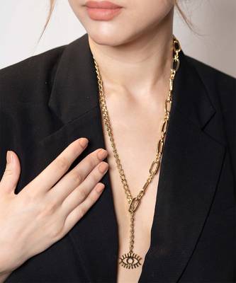 Gold benevolent enigma necklace 1