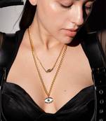 Gold oculer amulet necklace