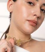 Gold ouroboros array necklace