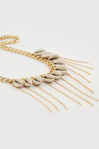 White coastal charm necklace
