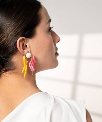 Yellow sunset blooms earrings 1