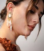White lustrous whisper earrings