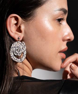 Silver spiral cascade earrings 1