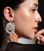 Silver spiral cascade earrings